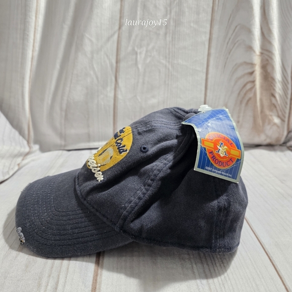 Budweiser Flex Hat Blue Gold Distressed NOS Drew Pearson Script Embroidery 2007 - Picture 2 of 8